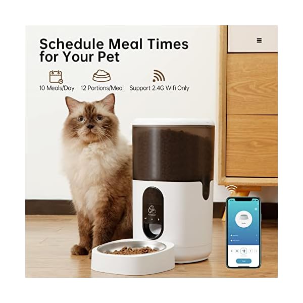 PETODAY WiFi Automatic Cat Feeders, 4L Timed Cat Feeder, Cat Food Dispenser with Stainless Steel Bowl, APP Control Pet Feeder, Programmable Portion Control Meals, Granary for Small/Medium Pets PETODAY WiFi Automatic Cat Feeders, 4L Timed Cat Feeder, Cat Food Dispenser with Stainless Steel Bowl, APP Control Pet Feeder, Programmable Portion Control Meals, Granary for Small/Medium Pets