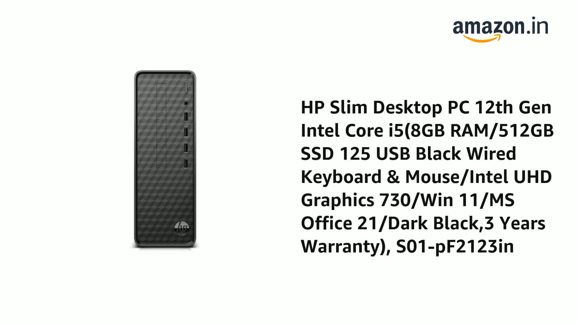 HP Slim Tower 12th Gen Intel Core i5-12400 S01-pF2123in