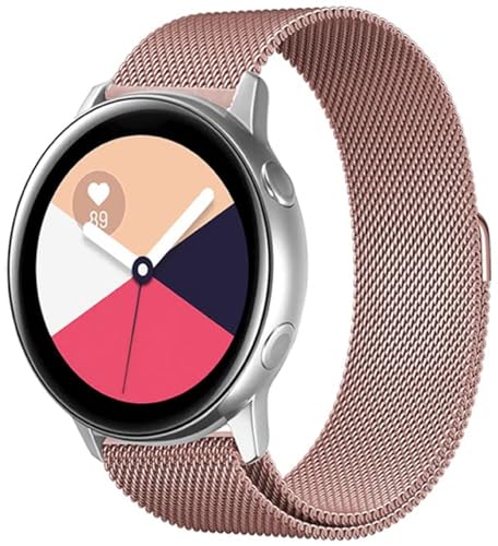 Image of PEFKO PSS56 19MM Milanese [ Magnetic ] Sporty Straps /Bands Compatible for Boat Storm Smart Watch & Watches with 19mm Lugs Size (19MM, ROSE PINK [ MAGNETIC MILANESE STRAP ])