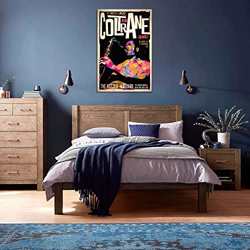 Ttooxz John Coltrane Vintage Jazz Concert Poster African American Artist Canvas Print Music Wall Art Family Bedroom Bar Cafe Decoration Poster Gift Wall Decor Painting 16''×24'' thumb #3
