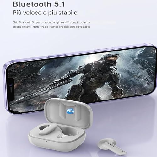 Auriculares inalámbricos in-ear Bluetooth 5.3 blancos con estuche de carga USB-C 2