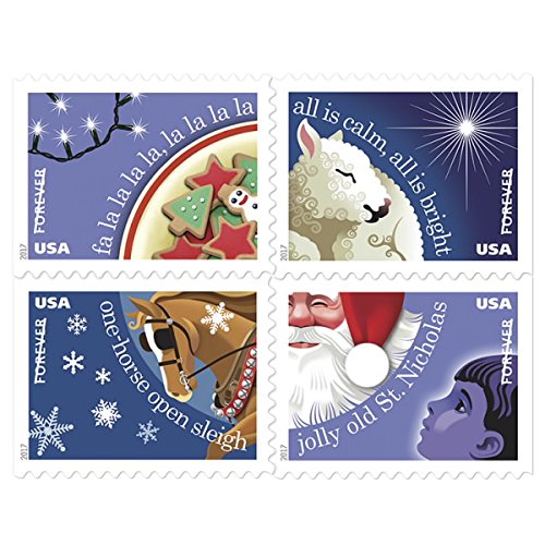 United States Postal Service Usps Forever Stamps Christmas Carols - Livro de 20 Selos Postais Foreve