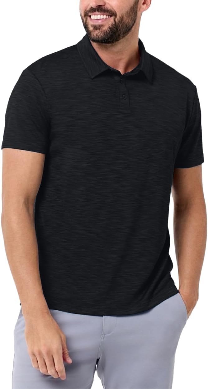 INTO THE AM Dri Fit Polo Shirts for Men S - 4XL Moisture Wicking Golf Polos Athletic Performance Mens Polo Shirts