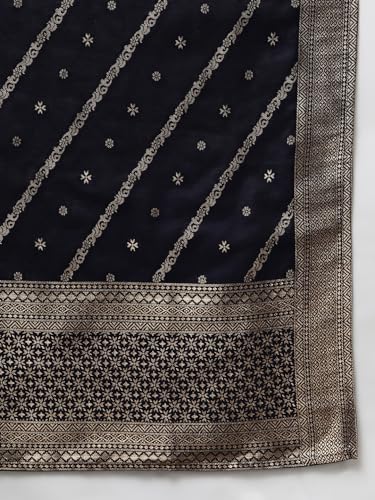 Image of Vaamsi Women's Chanderi Ethnic Motifs Woven Design Straight Kurta Pant With Dupatta With Cotton Inner