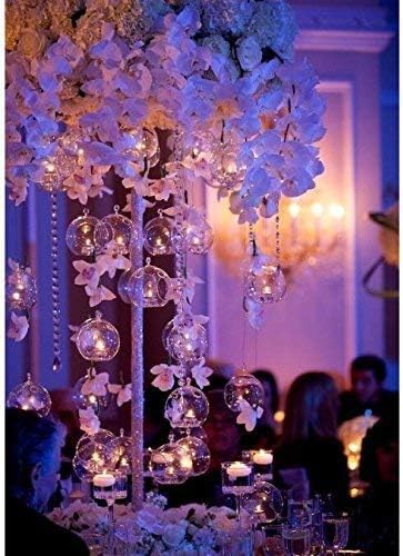 Miniatura 8 de Portavelas colgantes de 3.15 pulgadas, globos de vidrio, terrario, boda, candelabro, (18 piezasjuego) (18 piezas)