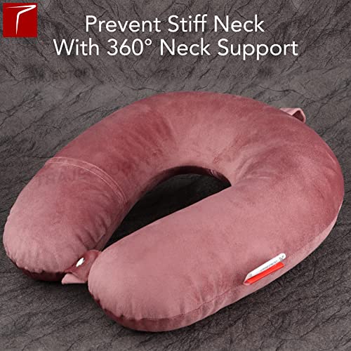 Image of Trajectory Supercomfy Rose Neck Pillow Rest Cushion(Pack of 2) for Travel in Flight car Train Airplane with 2 Years Warranty for Sleeping for Men and Women