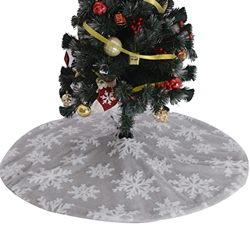 Grauer Jacquard-Velours-Weihnachtsbaumrock, Größe 91cm (36") Cover