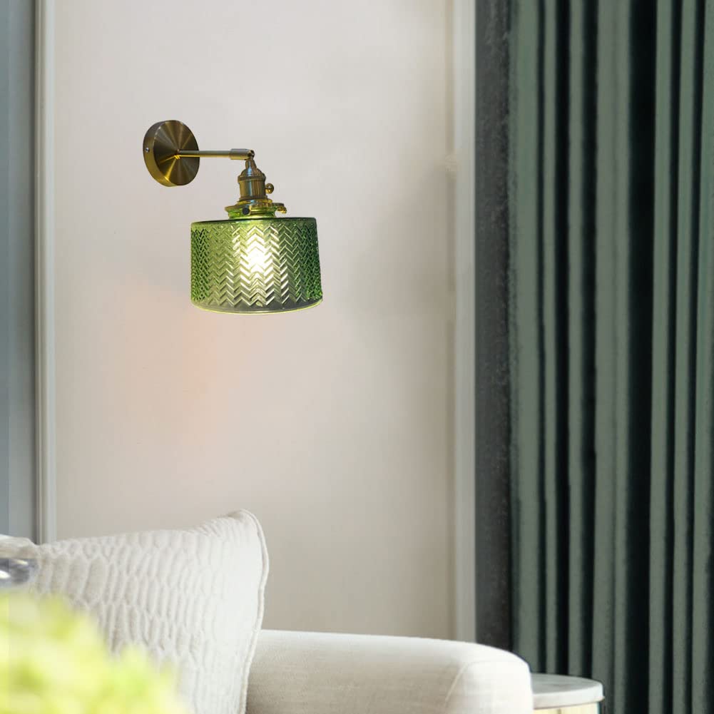 Lampada da parete in vetro con braccio oscillante e interruttore, paralume moderno stile Edison, per camera da letto, soggiorno, cucina
