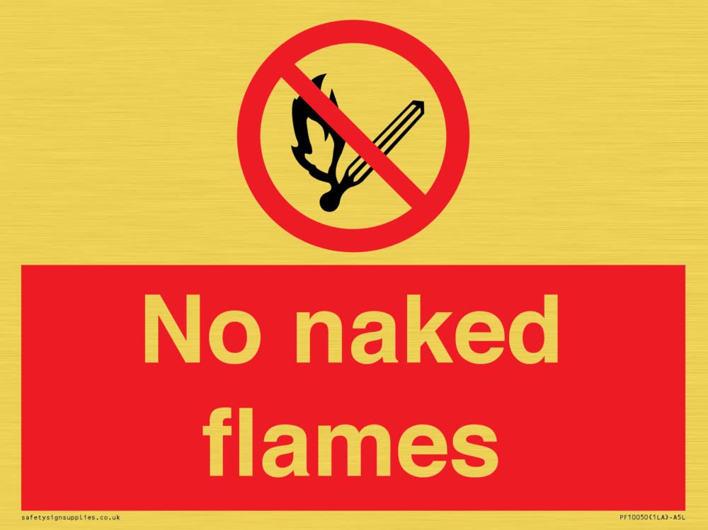 No naked flames Sign - 200x150mm - A5L