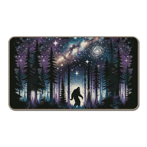 Funny Bigfoot Sasquatch Forest Doormat 17 x 30,Camping Camper Gifts for Women,Camper RV Must Haves,Camping Decor Door Mat,Big Foot Sasquatch Gifts,RV Rug Door Mats for Indoor Outside Entrance