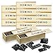 Playbees Mini Wooden Dominoes Set - 12 Pack - Classic Double Six Domino Game in a Wooden Case - Educational Board Games & Activity for Teens, Adults