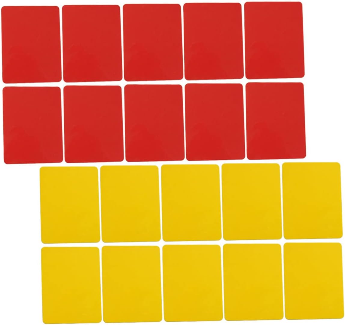20pcs Soccer Referee Cards Red Yellow Standard Portable PVC Material Essential for Football Volleyball Matches