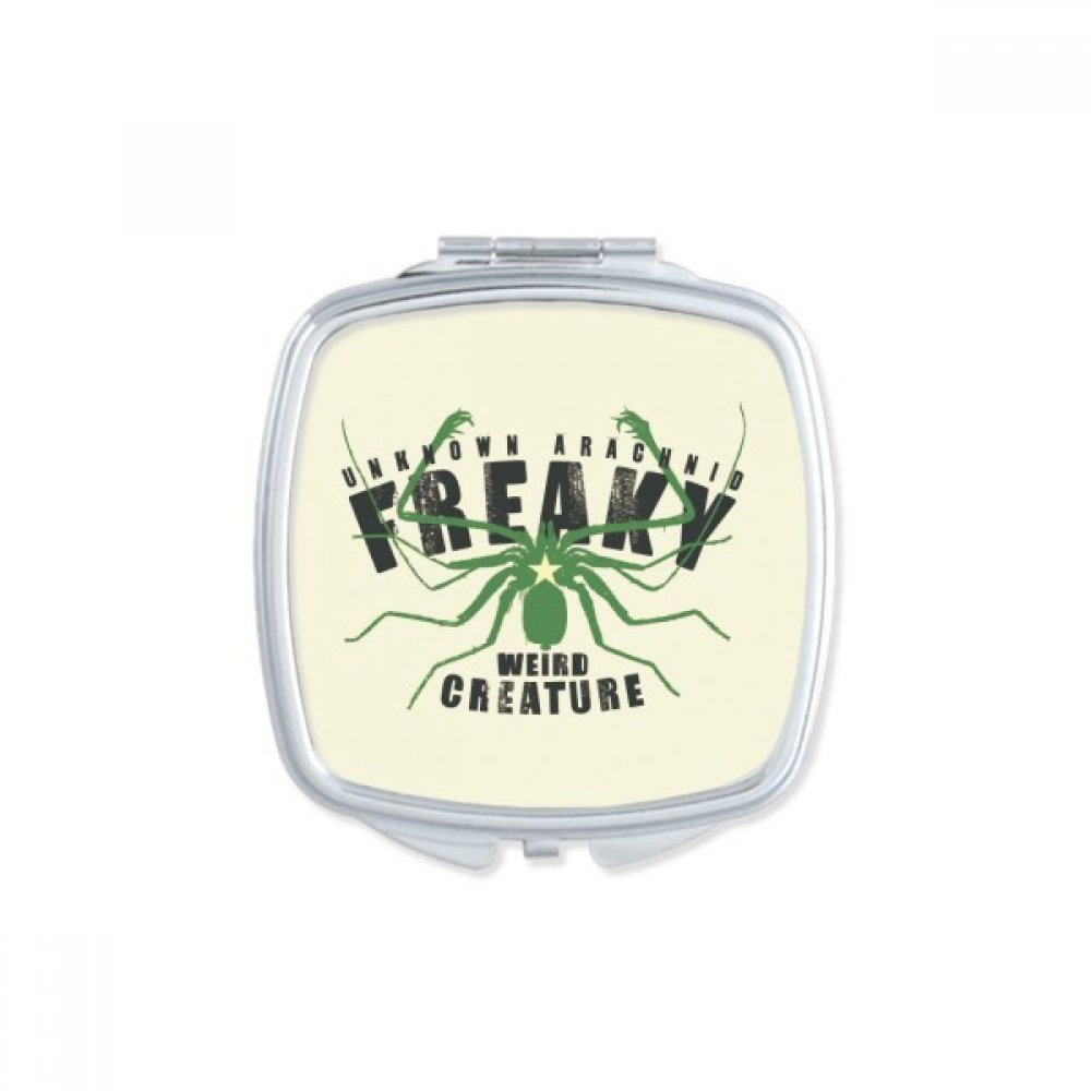Miroir carré de poche motif araignée compact pour retouches maquillage