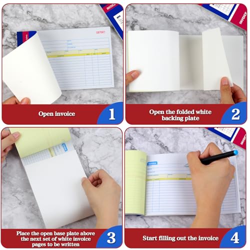 2 packs invoice book for small business 2-part carbonless 5-18x7-2932 receipt book for small business whitecanary invoice receipt book purchase order sales order50 sets per book