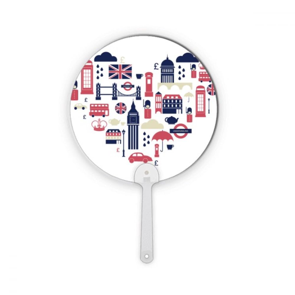 Éventail rond London Bridge UK plastique pour accessoire de déguisement