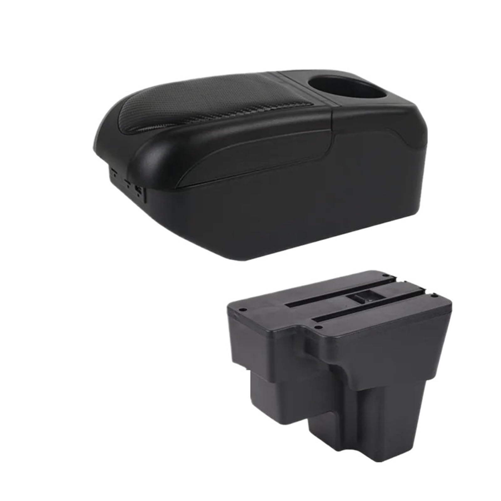 Umdjju S1 Black-Black 6Usb For Kia For Rio For Stonic 2015-2024 Armrest Box Retrofit Car Storage Accessories Car Centre Console Armrest Box(S1 Black-Black 6Usb)