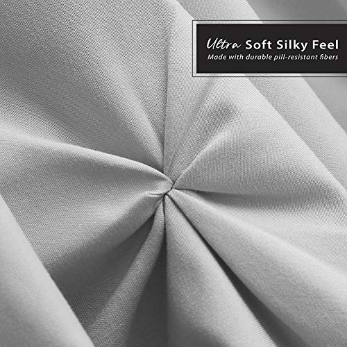 Image of Nestl Light Grey Bed Skirt Cal King Size, Pinch Pleat Cal King Bed Skirt, 14 inch Inch Drop Cal King Bedskirt, Hotel Quality Light Grey Bed Skirts, Premium Microfiber Light Grey Cal King Size Bed Skirt
