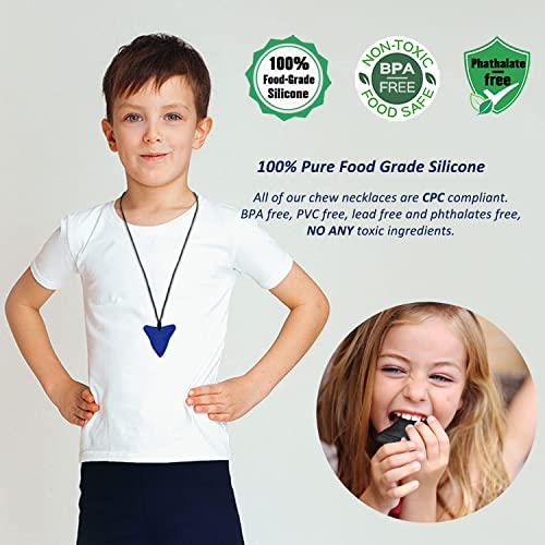 Image of Toddler 1 Pcs Silicone Oral Motor Aids Chewy Necklace Sensory For Autism, Adhd, Anxiety Or Special Needs- Reduces Chewing Fidgeting For Boys Girls Adults Chewer(Black)
