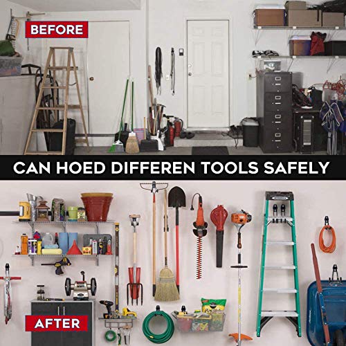 Garage Hooks Heavy Duty , 16 Pc Steel Garage Storage Hooks, Garage Wall Utility Wall Mount Garage Hooks And Hangers With Anti-Slip Coating For Garden Tools, Ladders, Bulky Items (14, Black) #TOP4