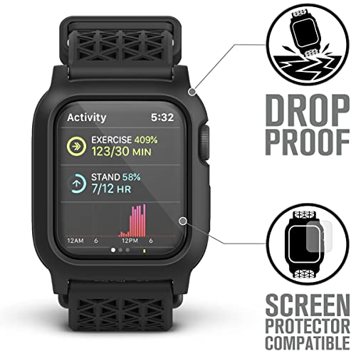 Catalyst Case Designed For Apple Watch Series Se 2022, Series 6/5/4 Impact Case Compatible With Ecg And Ekg Superior Sport Band Rugged Protective Case, Drop Proof, Shock Proof, Stealth Black #TOP4