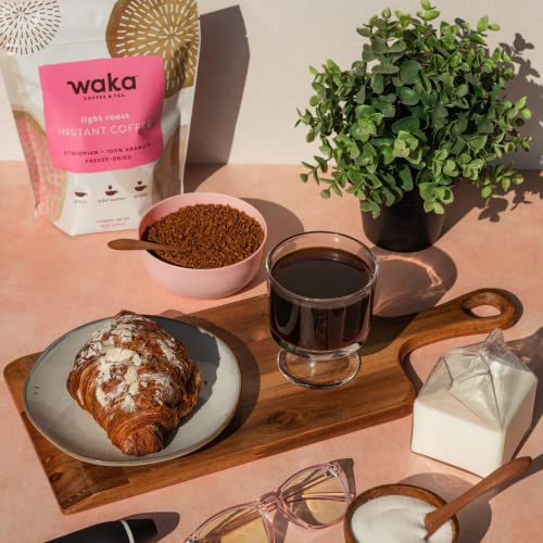 Waka — Light Roast Instant Coffee — Ethiopian 100% Arabica Freeze Dried Beans — 8 Oz Bulk Bag For Iced Coffee Or Hot Coffee #TOP6