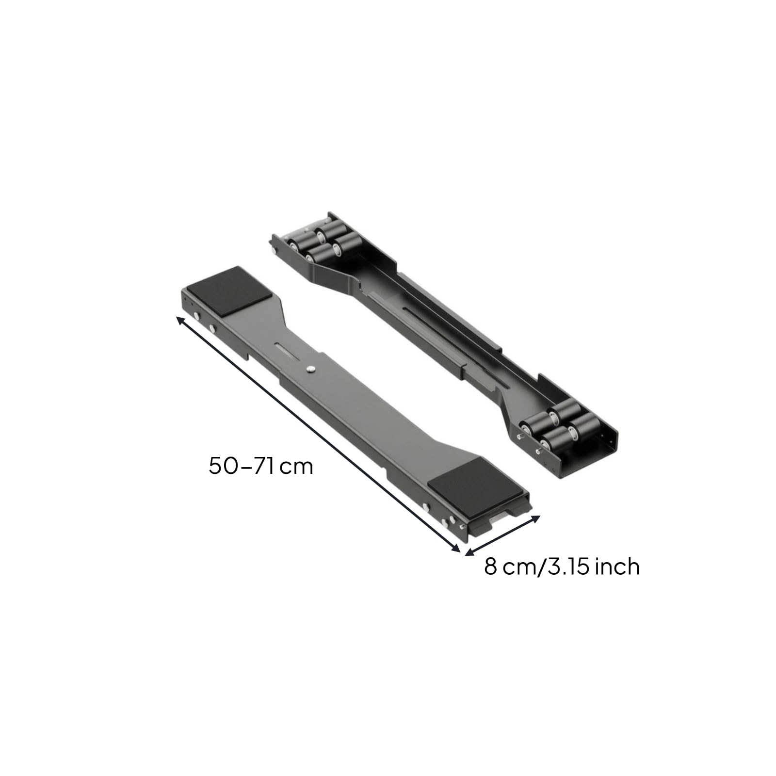 Baoblaze 2 Pièces Socle Réglable pr Lave-Linge | Robuste, Silencieux, Base Mobile pr Appareil, Buanrie, Noir