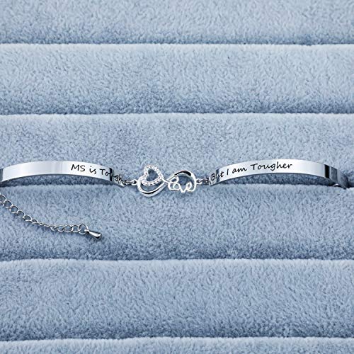G-Ahora Multiple Sclerosis Bracelet MS is tough but I am tougher MS Awareness Survivor Gift Inspirational Jewelry(MS tough NBR) - Image 6