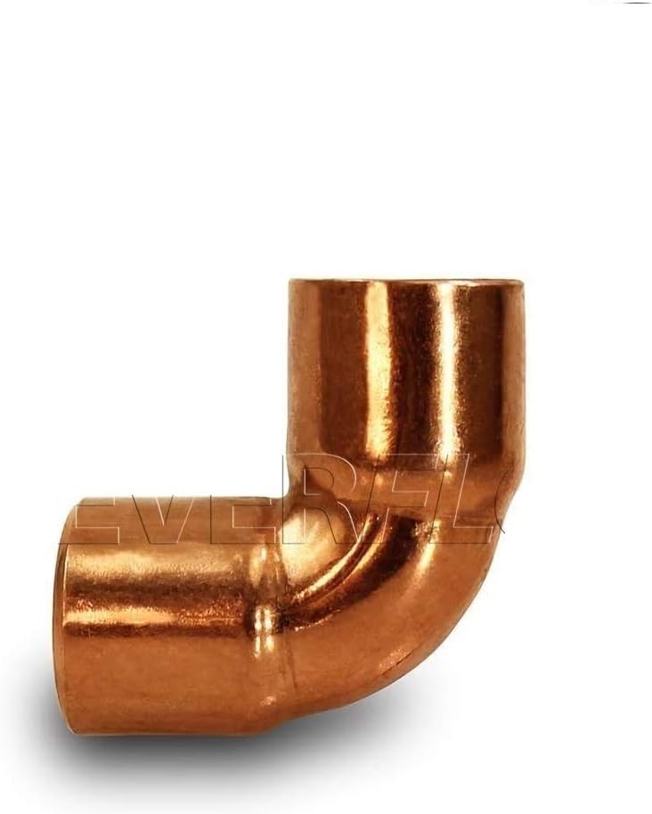 CCLN0012 90 Degree C X C Copper Short Radius Elbow Fitting with Two Solder Cups, 1/2 (25 pack)