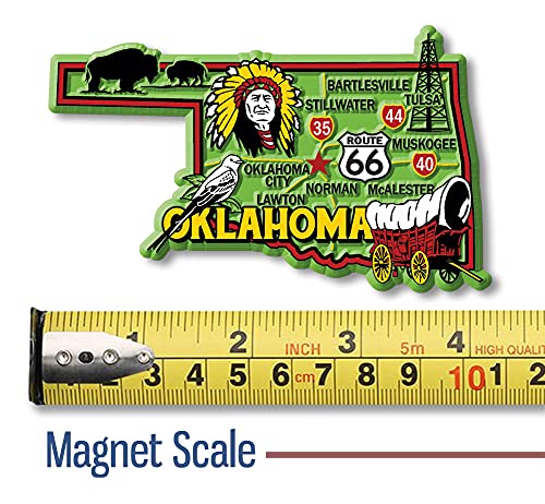 Imán decorativo de estado Oklahoma 4.2 x 2.5 pulg miniatura 2