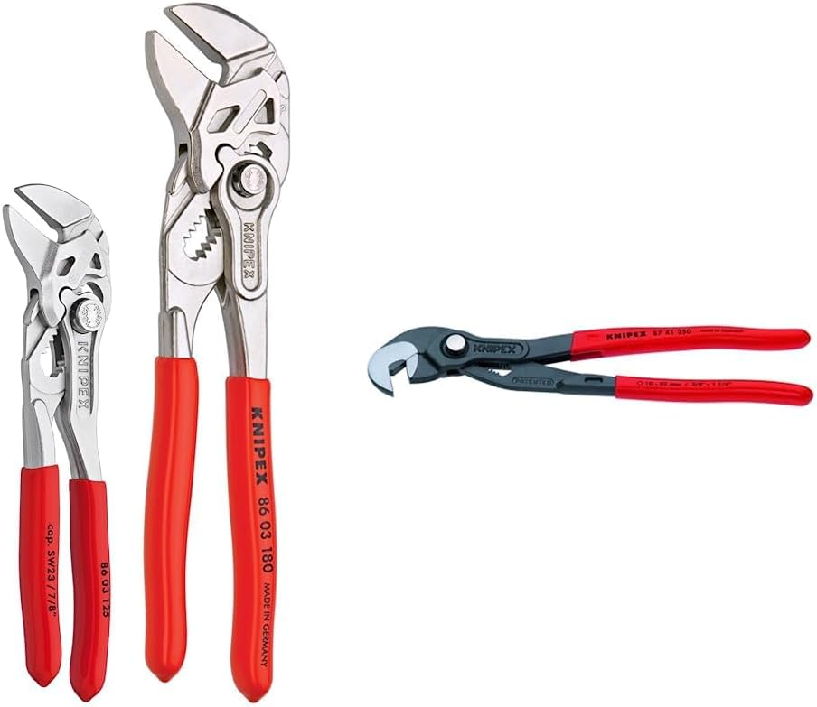 KNIPEX Tools - 2 Piece Mini Pliers Wrench Set (9K0080121US) & 87 41 250 RAP Tools - Raptor Pliers (8741250)