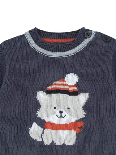Pull en coton Chicco gris fini le change difficile avec l'ouverture épaule - 2