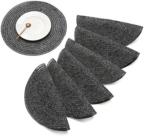 JUJIN Place Mats and Coasters Set of 6 Heat Insulation Placemats Waterproof Washable Non-slip Stylish Table Mats for Dining Room Hotel Feast Dinner Table Rectangle Red Wine