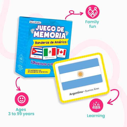 Menique Flags of the Americas Memory Matching Game miniatura 2