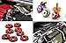 Amooca Red Password JDM Aluminum Alloy Fender Bumper Engine Dress Up Washers Kit with Bolts - 10 Pieces