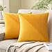 EMEMA 2 Pezzi Copricuscini per Divano Federe Cuscini divano per Camera da Letto Federa Moderna per Decorativa Fodera Cuscino Quadrata per Salotto Soggiorno Poltrona 40x40 cm Giallo Arancio