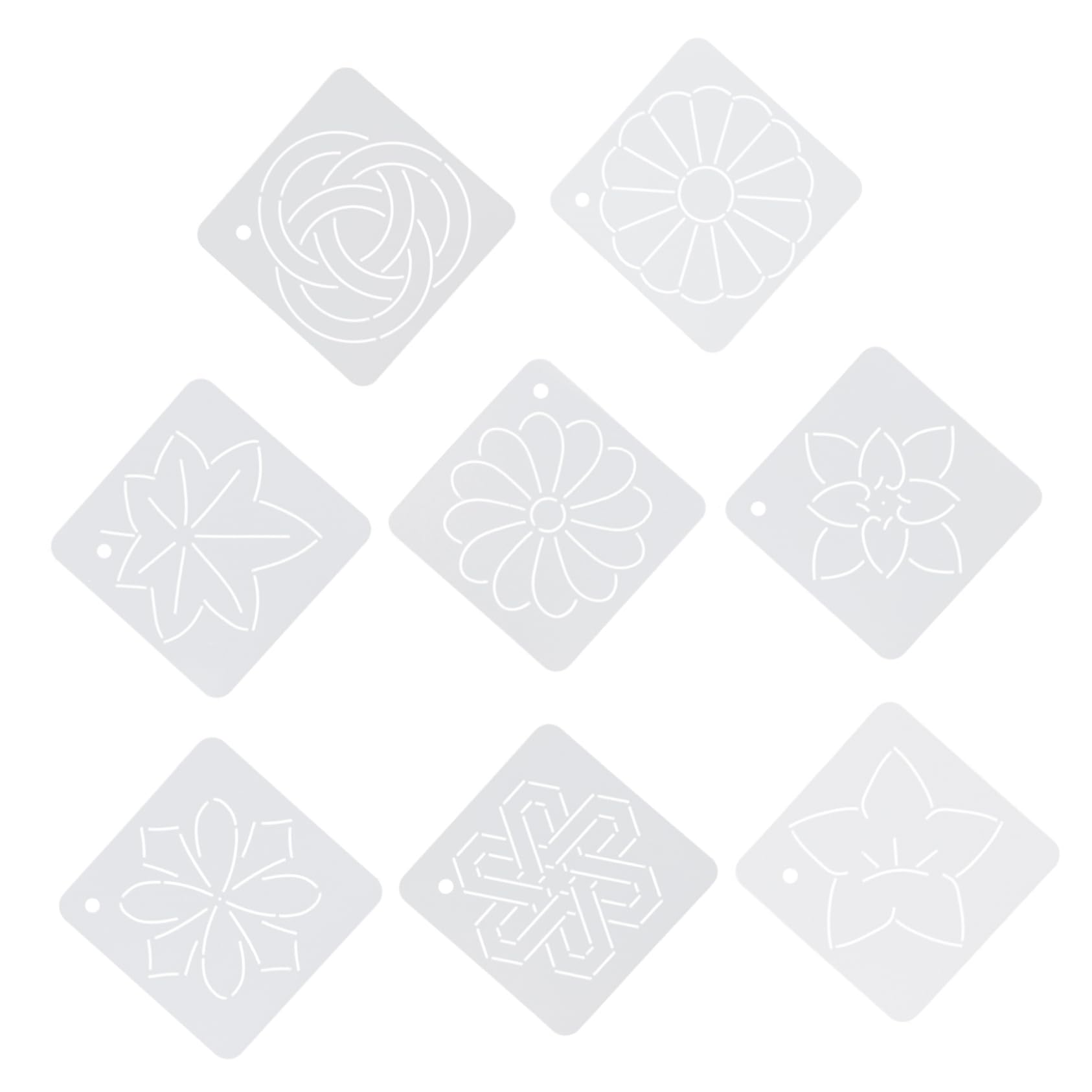 Gogogmee 8Pcs Flower Line Quilting Stencils Versatile Sewing Templates for Patchwork Crafts for Painting Fabrics Canvas Present Bags and More