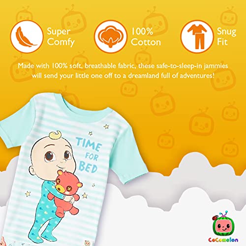 CoComelon Boys' 4-Piece Snug-fit Cotton Pajama Set, Soft & Cute for Kids3