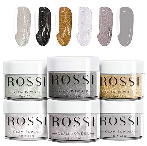 ROSSI Nails Dipping Powder Nails Set 6 Color | 0.6 oz/jar | Easy to Apply | Dip Powder Set, No UV Lamp, Nail Art Manicure (Don’t Need Your Approval)