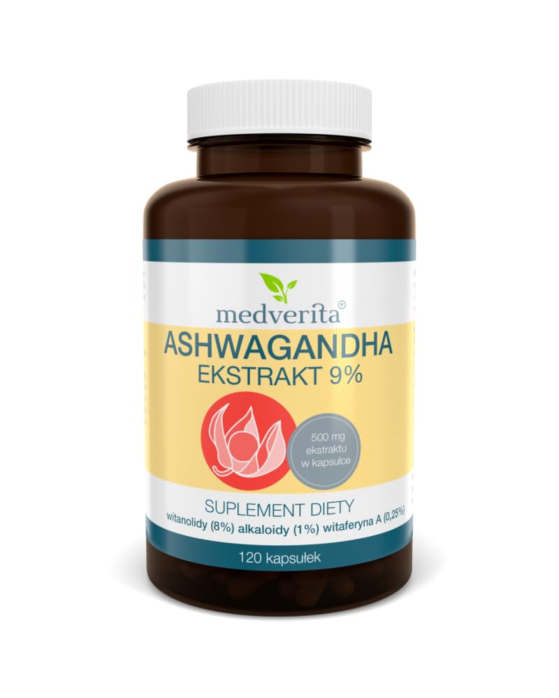 Medverita Ashwagandha-Extrakt 9% – 500 mg pro Kapsel, 120 Kapseln