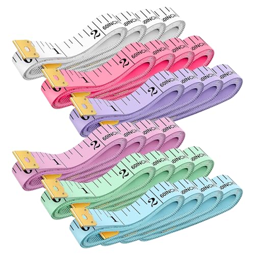 24 Pack Soft Tape Measure 6 Colors Dual Scale 60/150cm Cloth Fabric Tape Measure for Sewing Body Measurements Tailoring Craft Cloth Knitting Home