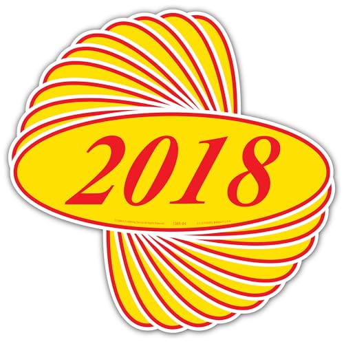 EZ-Line Oval Model Windshield Year Stickers for Car Windows Red