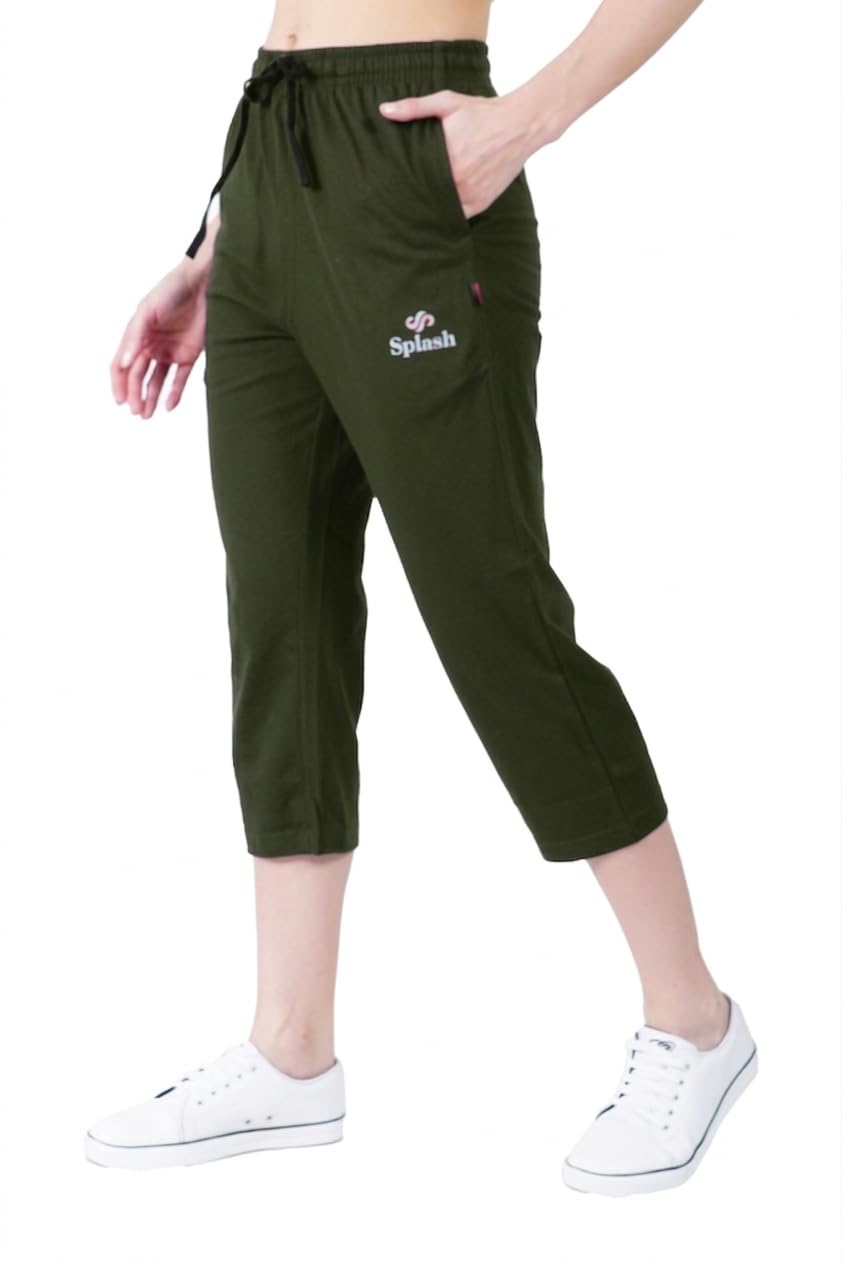 Splash Women's Cotton Rich 3/4th Capri Pants-image-32
