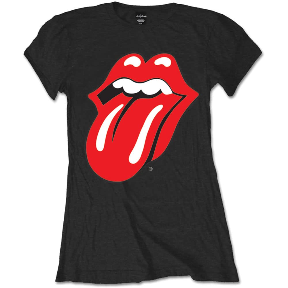 The Rolling Stones Women's Black Rstee03lb Classic Tongue Short Sleeve T-Shirt, Size 8 (Manufacturer Size:small)