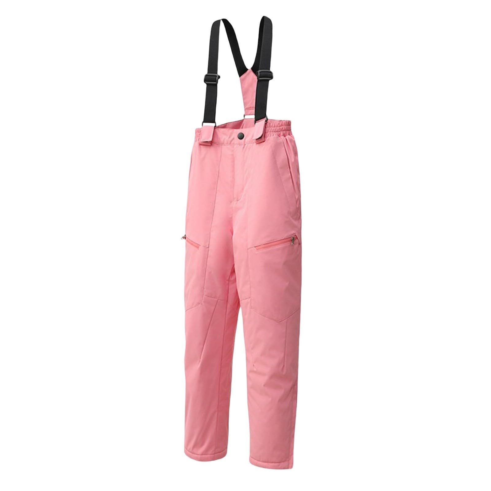 Girls Boys Winter Snow Pants Ski Bib Overalls Kids Thick Warm Ski Pants Snowboard Outdoor Trousers Children (Pink, 150)
