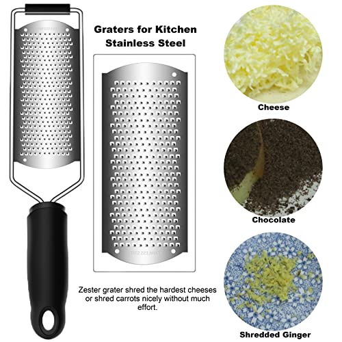 Bidful Cheese Zester Grater Handheld With Handle-Lemon Citrus Zester Tool Graters For Kitchen Stainless Steel Salad Spinner Cake Decorating Supplies,Perfect Kitchen Gadgets Zucchini Nutmeg Ginger Peeler thumb #4