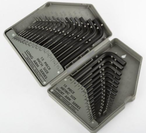 Allen Wrench Hex Key Set 30PC SAE METRIC Long Short Arm with Case ...