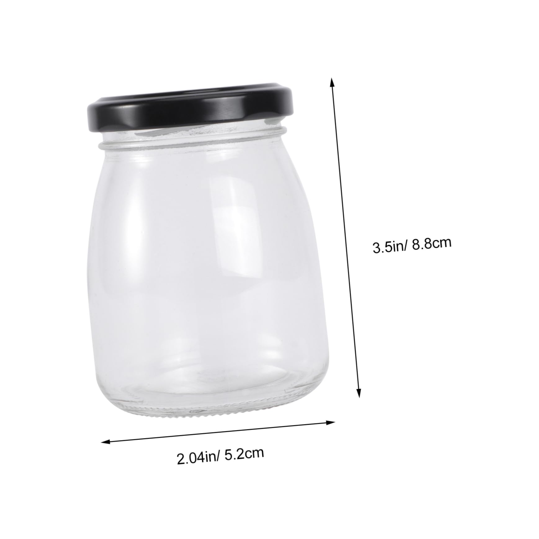 STOBAZA Glass Bottles 6 Pack Food Storage Honey Mousse Yogurt Jam Leakproof Lid Dishwasher Safe