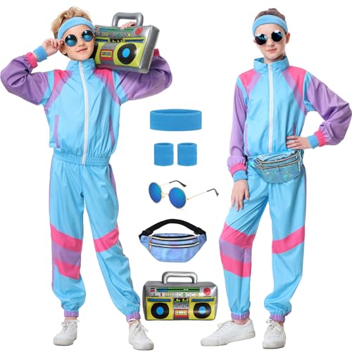 Recopilación de Chándales para Niño disponible en línea para comprar. 44 TIMSOPHIA - Chándal para niños de los años 80, trajes de los años 90, disfraz de baile hip hop para fiestas temáticas retro, chamarra de bloque de color, azul claro, 4-5 años