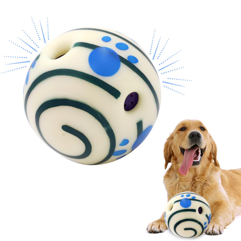 Qpets® Dog Toy Balls, Dog Chasing Chew Ball Dog Birthday Gifts Grinding Toy Cat Dog Ball Toy, Sound Bouncing Ball PVC Pet Glow Ball Elastic Ball Nighttime Game Ball for Medium Large Cat Dog, Blue (B0CVXHCTBQ) Amazon Price History, Amazon Price Tracker