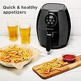 CHEFMAN Small Air Fryer Healthy Cooking, Nonstick, User Friendly and Digital Touch Screen, w/ 60 Minute Timer & Auto Shutoff, Dishwasher Safe Basket, BPA-Free, Glossy Black, 3.5 Qt.